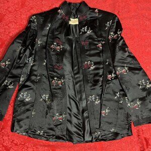 Vintage 1950s Chinese Silk Jacket Old Peking Silk Co Hong Kong Frog Closures